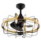 Vaxcel Kenton Black and Gold Brass Contemporary 21-in. Fandelier Ceiling Fan with Cage Light Kit & Remote F0127 - alternate 1
